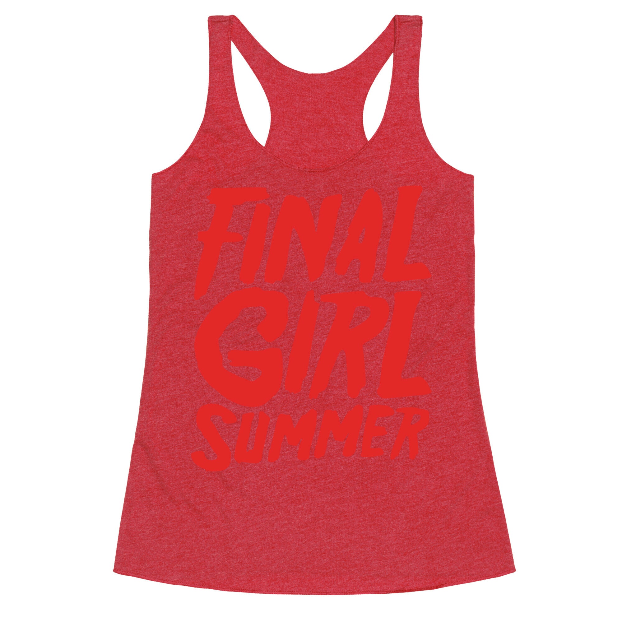 Final Girl Summer Parody White Print Racerback Tank